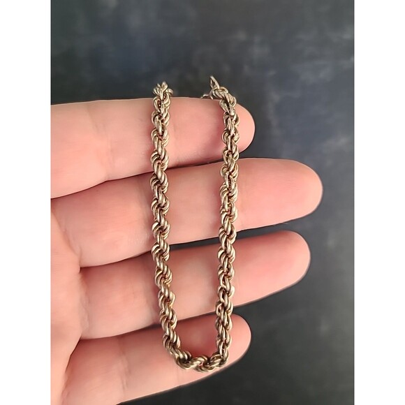 Italian 925 Sterling Silver Chain Bracelet Vintage - Picture 3 of 10